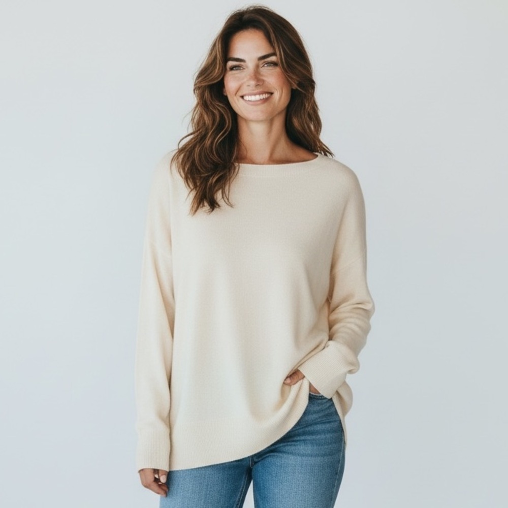 LOFT boat neck lady sweater NWT super soft, ivory color large